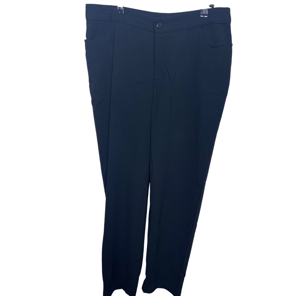 Amour Vert Womens Black Tailored Tapered Leg Stretch Trousers L USA Professional